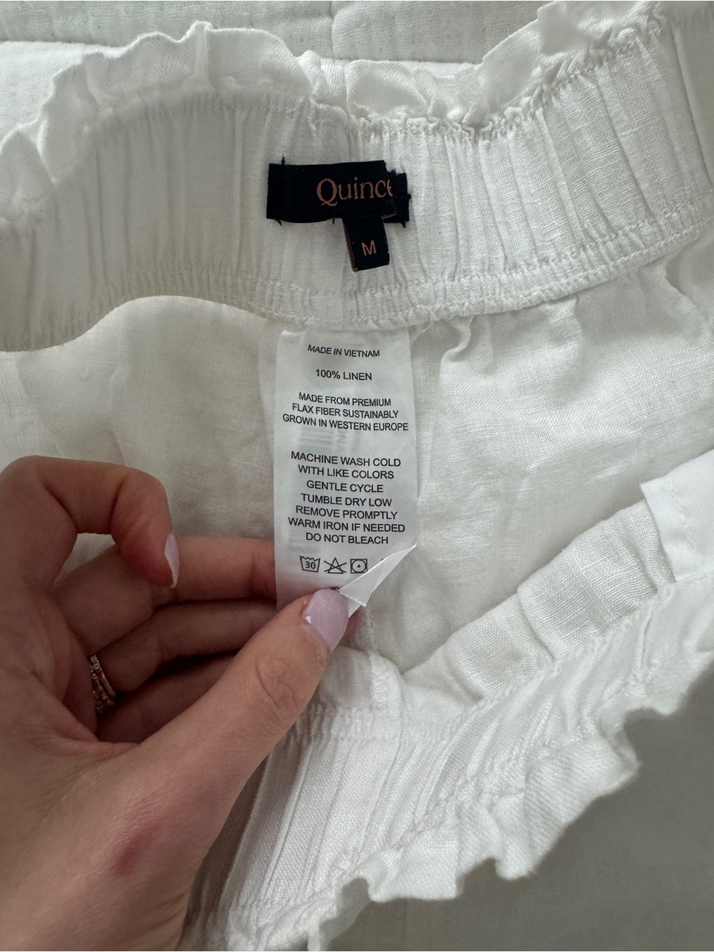 🍋 2 for $25 | QUINCE | White Linen Shorts | Medium - Picture 8 of 8